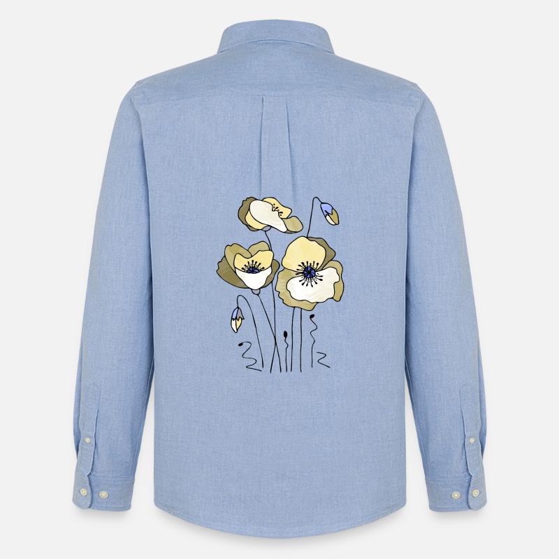 Blumen - Männer Oxford Hemd von Stanley/Stella - Carolina Blue