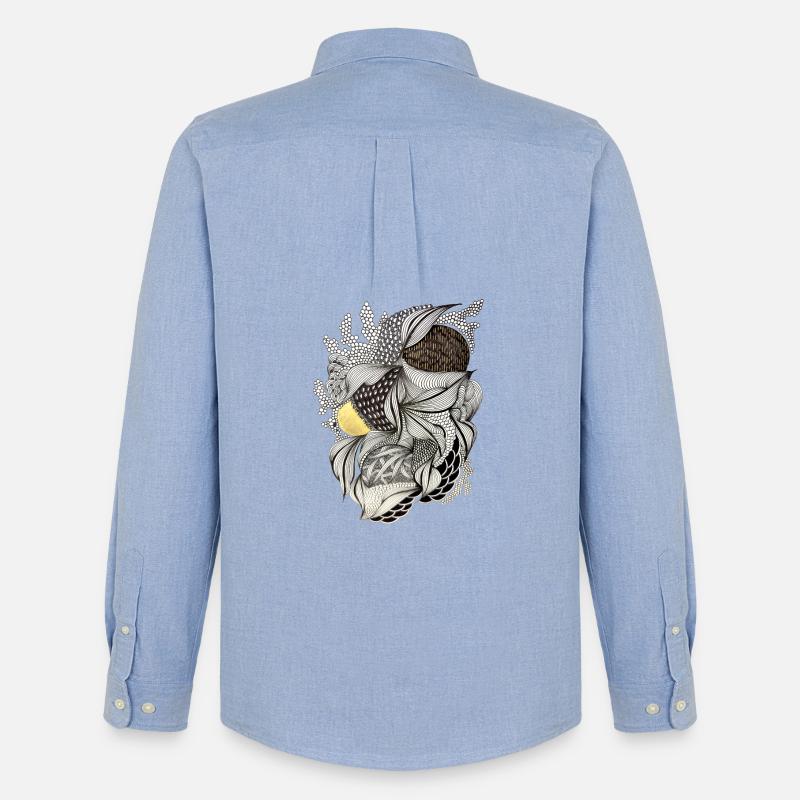 Leaf Fabric Feather Light Pattern - Men's Oxford Shirt by Stanley/Stella - carolina blue