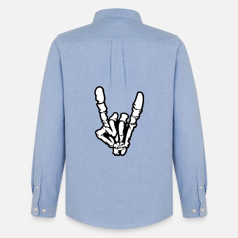 Rock'n'Roll- oder Heavy-Metal-Handzeichen * - Männer Oxford Hemd von Stanley/Stella - Carolina Blue