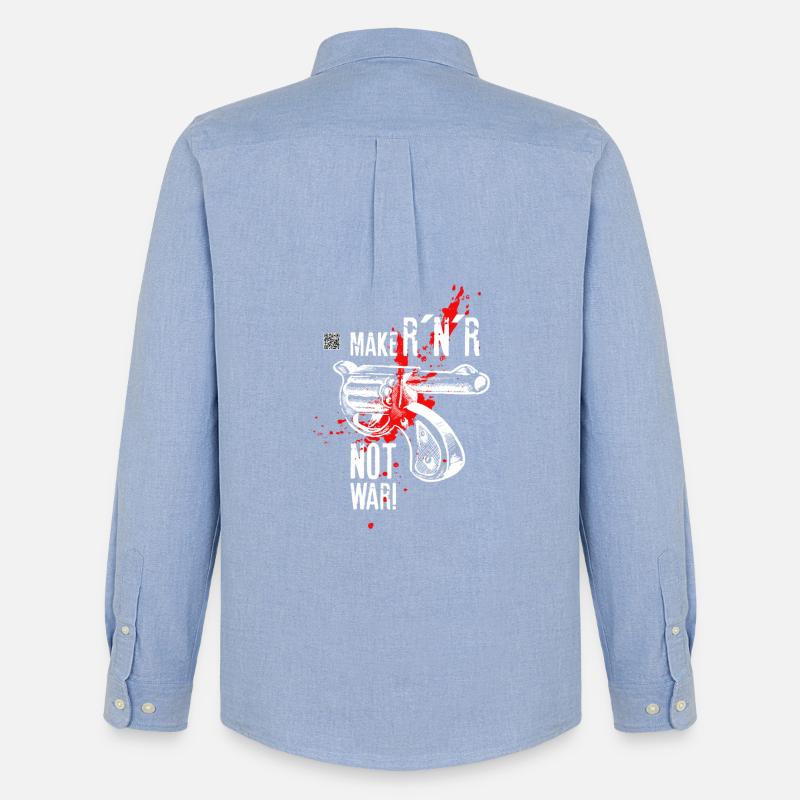 Make Rock´n´Roll Not War "Selfvolver-Version - Männer Oxford Hemd von Stanley/Stella - Carolina Blue