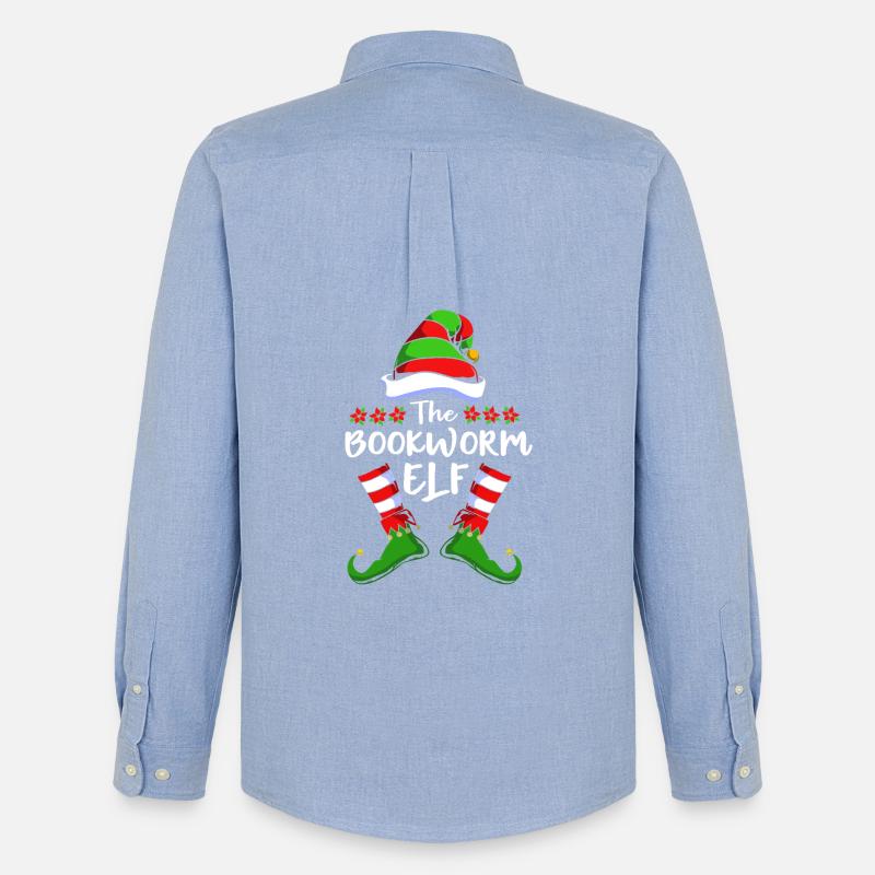 Elfe Elf Weihnachtsgeschenk Bücher Lesen - Männer Oxford Hemd von Stanley/Stella - Carolina Blue