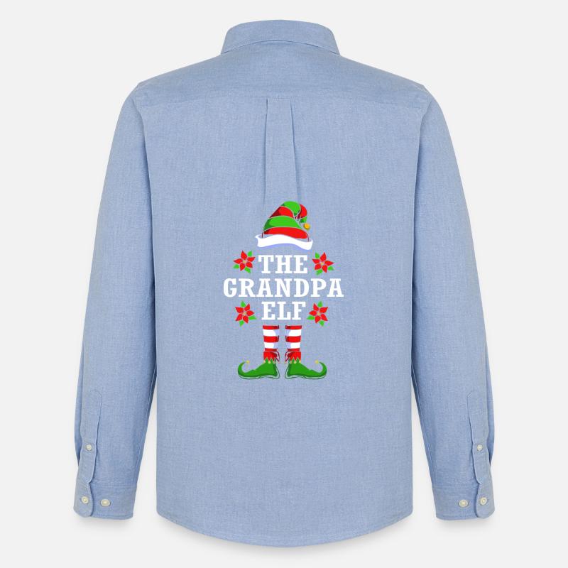 Opa Großvater Elfe Elf Weihnachtsgeschenk - Männer Oxford Hemd von Stanley/Stella - Carolina Blue