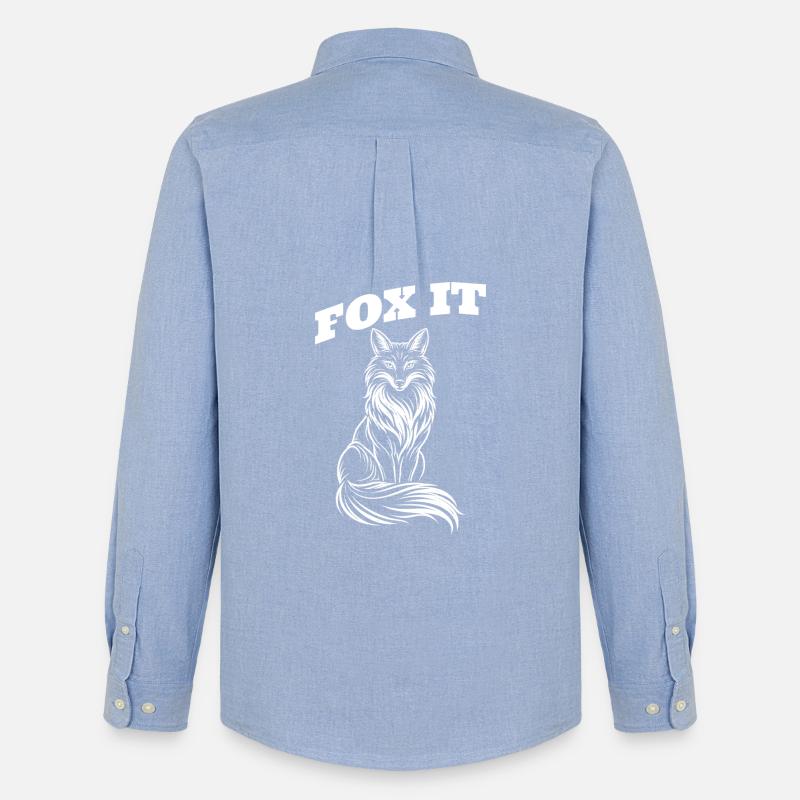 Fuchs-Silhouette - Fox it - Männer Oxford Hemd von Stanley/Stella - Carolina Blue