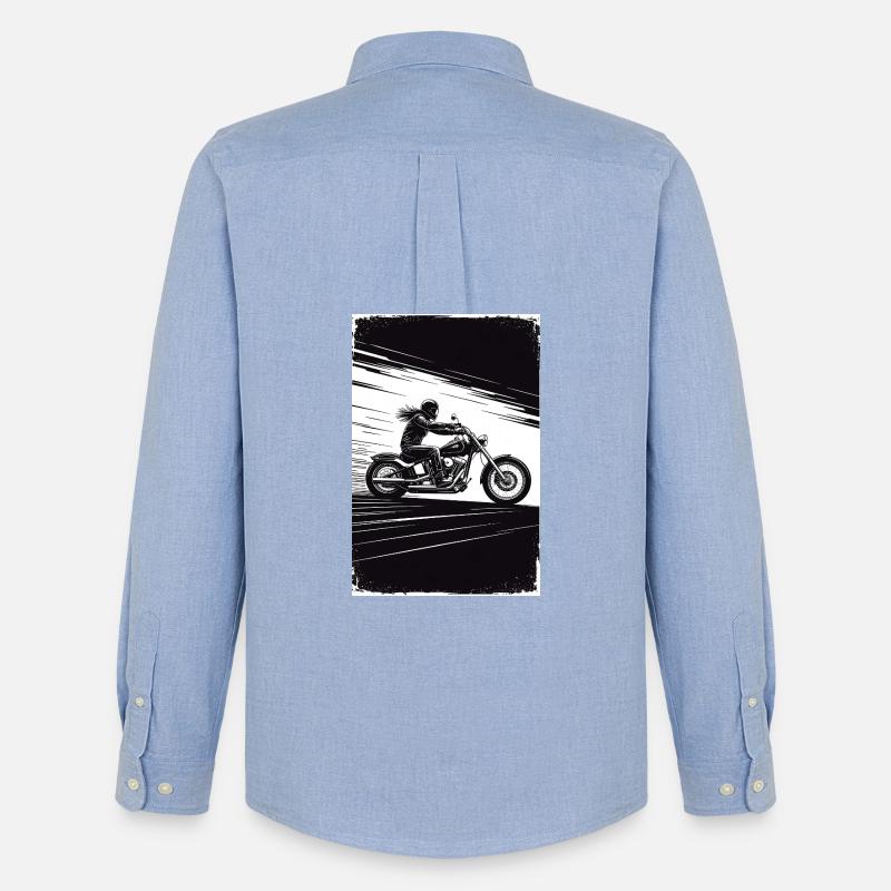 Chopper_Biker_Artwork_Collection_R02 - Männer Oxford Hemd von Stanley/Stella - Carolina Blue
