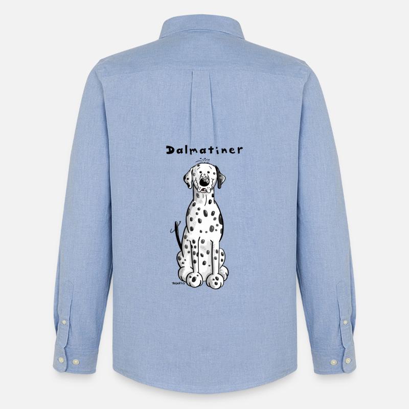Knuffiger Dalmatiner - Männer Oxford Hemd von Stanley/Stella - Carolina Blue