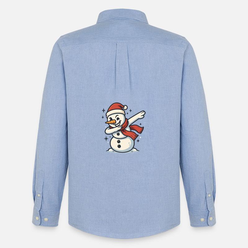 Dabbing Schneemann Dab - Männer Oxford Hemd von Stanley/Stella - Carolina Blue