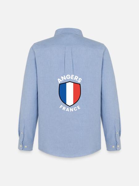 Angers France Shield Emblem - Men's Oxford Shirt by Stanley/Stella - carolina blue