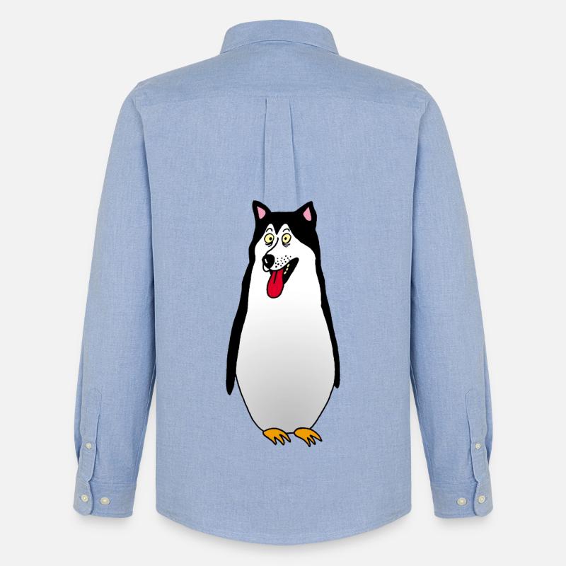 Hund oder Pinguin? - Männer Oxford Hemd von Stanley/Stella - Carolina Blue