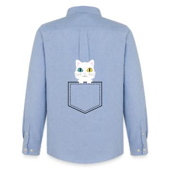 Angora turc animal de poche - Chemise Oxford homme Stanley/Stella - carolina blue - Dos - AI Model Male 185 dark (185cm)
