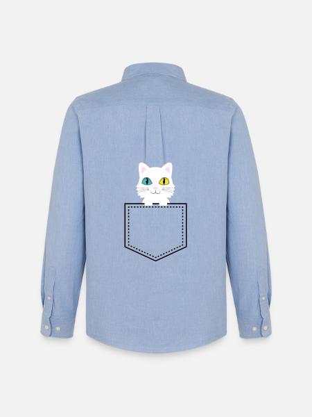 Pocket Animal Turkish Angora - Men's Oxford Shirt by Stanley/Stella - carolina blue