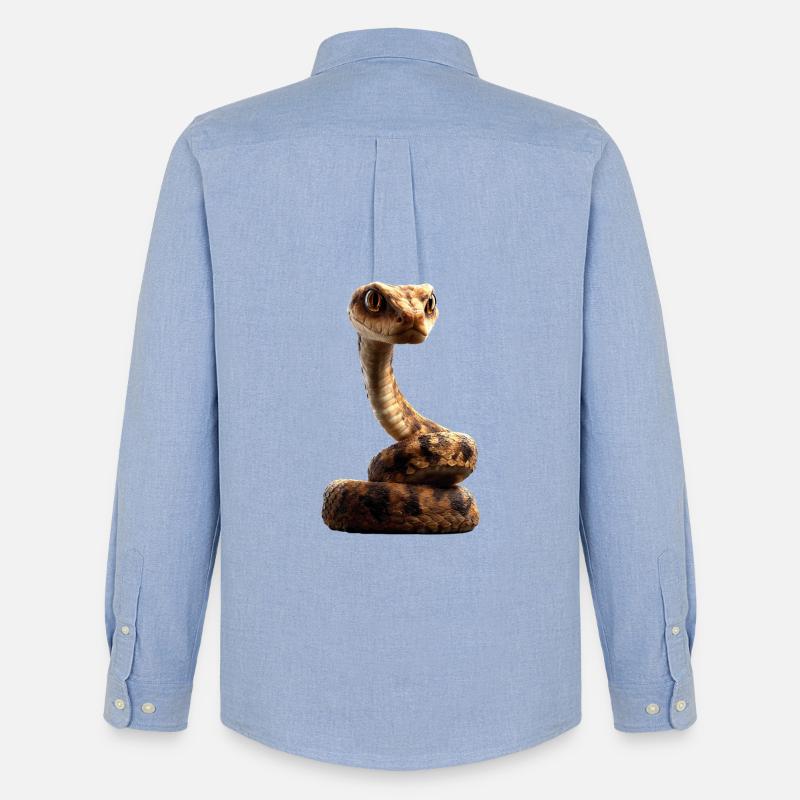 snake, python, cobra, rattlesnake, snakes - Men's Oxford Shirt by Stanley/Stella - carolina blue