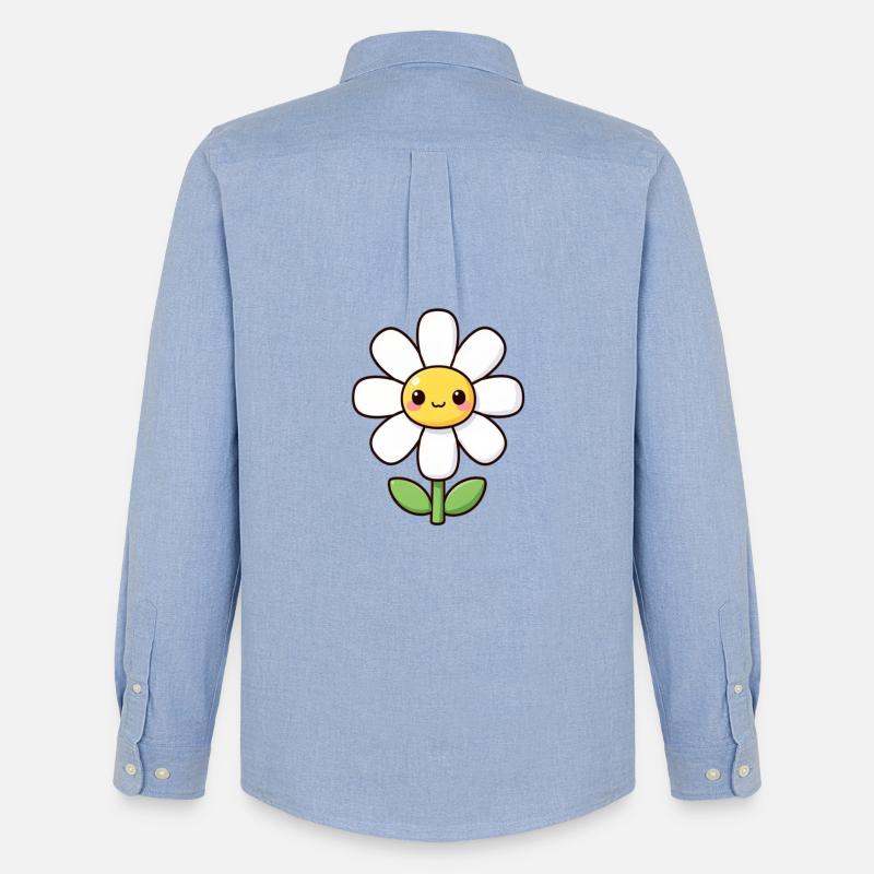 Kawaii Gänseblümchen weiße Blume Geschenk - Männer Oxford Hemd von Stanley/Stella - Carolina Blue
