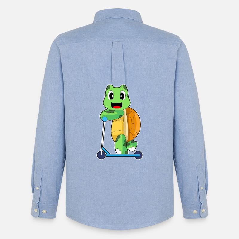 Schildkröte Tretroller - Männer Oxford Hemd von Stanley/Stella - Carolina Blue