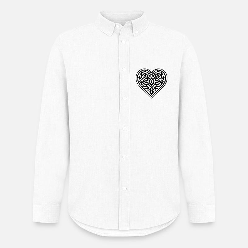  Herz Muster Liebe - Männer Oxford Hemd von Stanley/Stella - Weiß