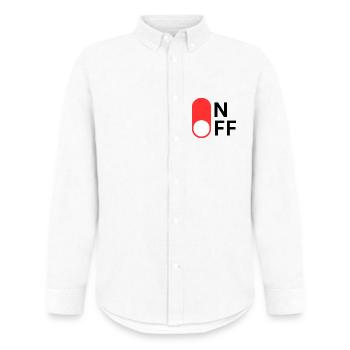 Mode ON/OFF - Chemise Oxford homme Stanley/Stella - blanc - Devant - AI Model Male 185 dark (185cm)