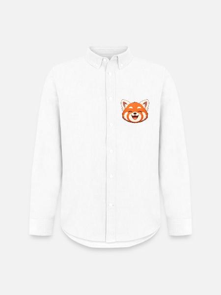 Sloth, the red panda all smiles - Men's Oxford Shirt by Stanley/Stella - white