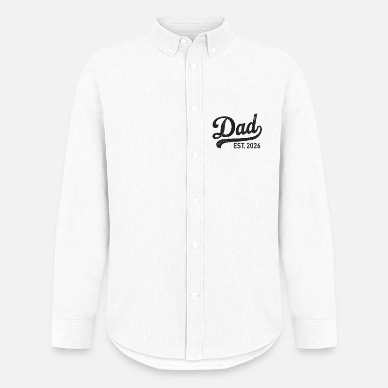 Dad Est. 2026 Retro Script - Männer Oxford Hemd von Stanley/Stella - Weiß