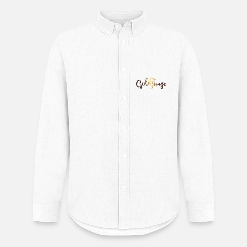 Goldjunge Basic Gold - Männer Oxford Hemd von Stanley/Stella - Weiß