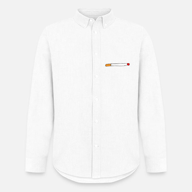 Zigarette - Männer Oxford Hemd von Stanley/Stella - Weiß