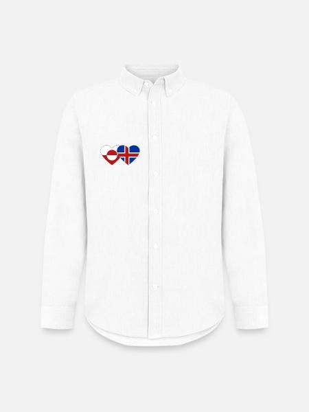 Greenland Denmark Flag Heart - Men's Oxford Shirt by Stanley/Stella - white