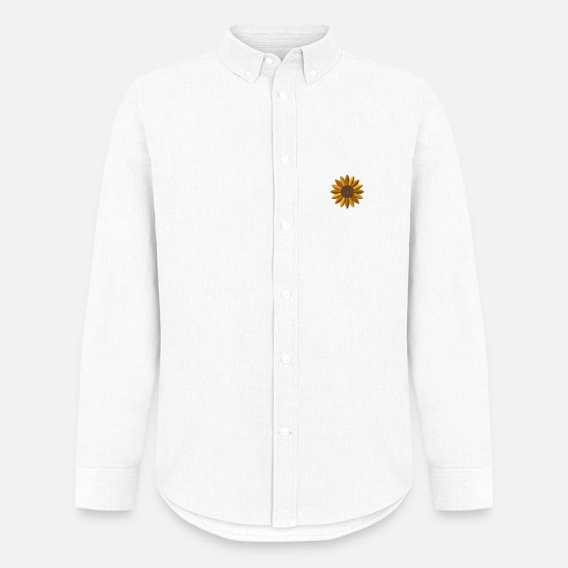Sonnenblume bestickt - Männer Oxford Hemd von Stanley/Stella - Weiß