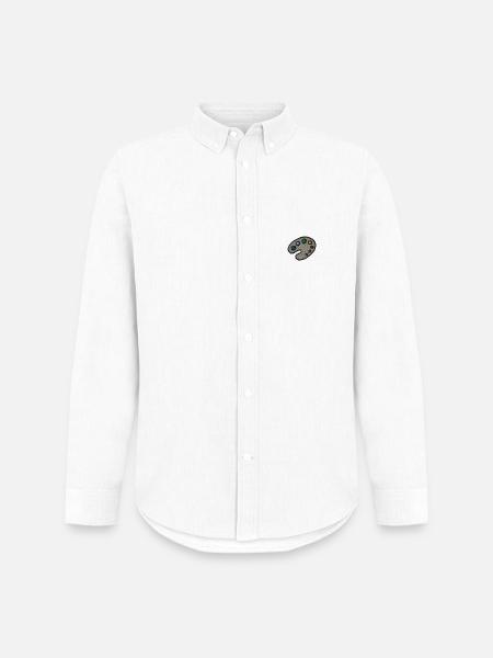 Embroidered colour palette - Men's Oxford Shirt by Stanley/Stella - white
