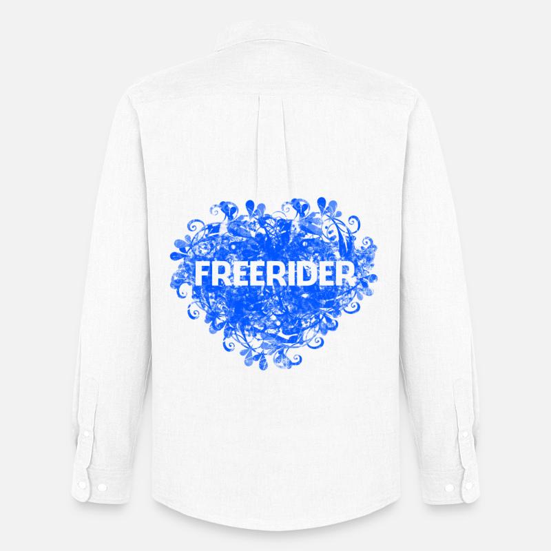 Freerider Herz - Männer Oxford Hemd von Stanley/Stella - Weiß