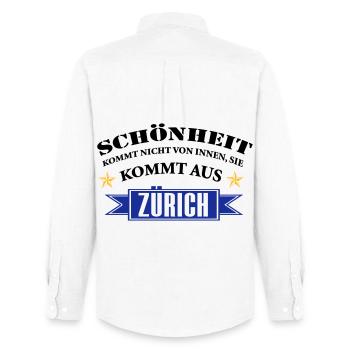 Beauty from Zurich - Men's Oxford Shirt by Stanley/Stella - white - Back - AI Model Male 185 dark (185cm)