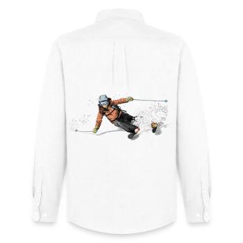 ski - Men's Oxford Shirt by Stanley/Stella - white - Back - AI Model Male 185 dark (185cm)