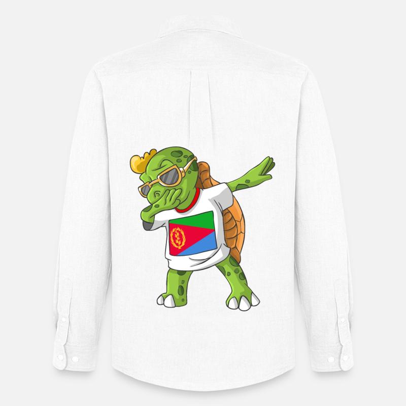 Eritrea Dabbing Schildkröte - Männer Oxford Hemd von Stanley/Stella - Weiß