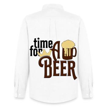beer - Men's Oxford Shirt by Stanley/Stella - white - Back - AI Model Male 185 dark (185cm)