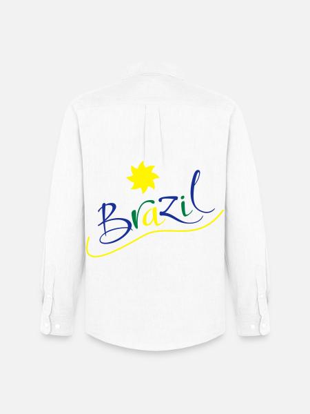 brasilien - Männer Oxford Hemd von Stanley/Stella - Weiß
