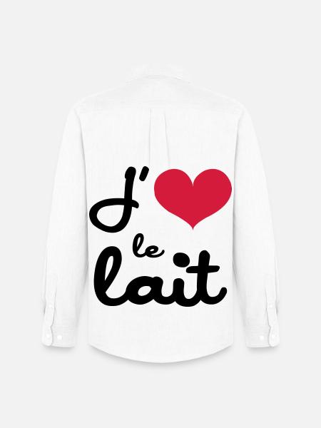 J'aime le lait - Bébé - Chemise Oxford homme Stanley/Stella - blanc