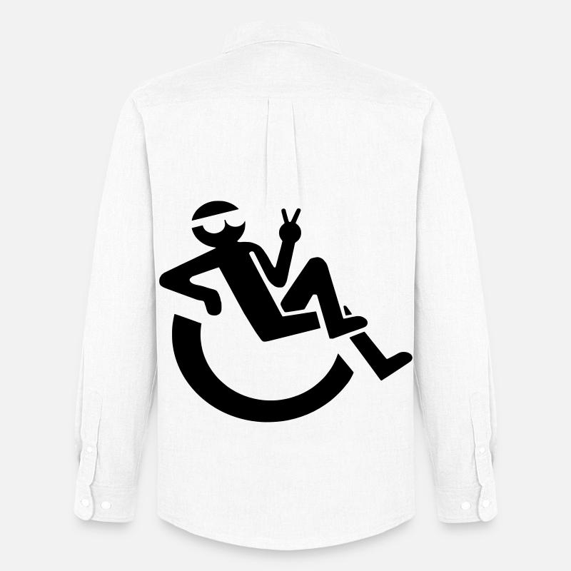 Bild eines entspannten Rollstuhlfahrers # - Männer Oxford Hemd von Stanley/Stella - Weiß
