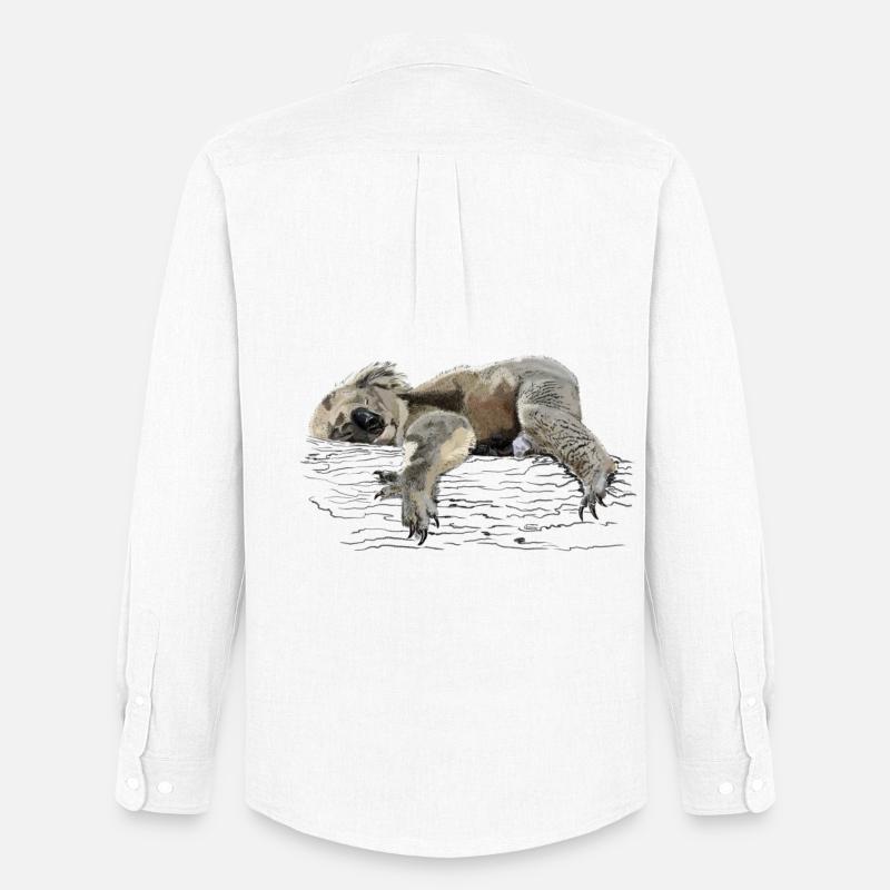 Koala - Männer Oxford Hemd von Stanley/Stella - Weiß