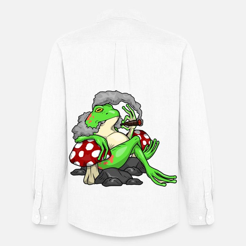 Frosch Zigarre - Männer Oxford Hemd von Stanley/Stella - Weiß