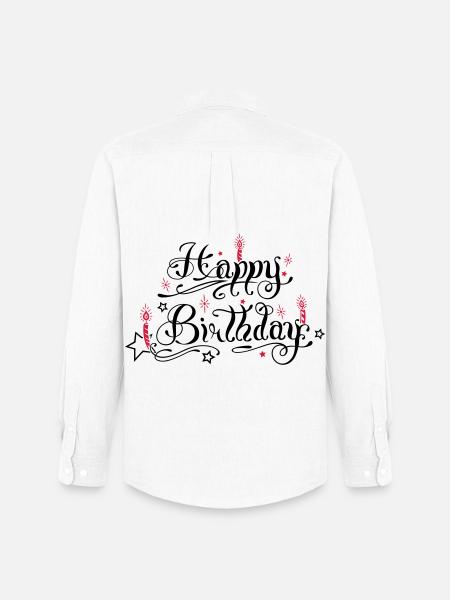 Happy birthday lettering with candles. - Men's Oxford Shirt by Stanley/Stella - white