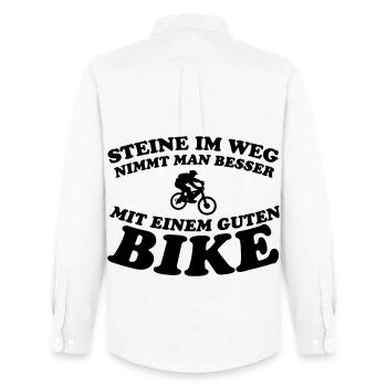 Stone bike T-Shirts - Men's Oxford Shirt by Stanley/Stella - white - Back - AI Model Male 185 dark (185cm)