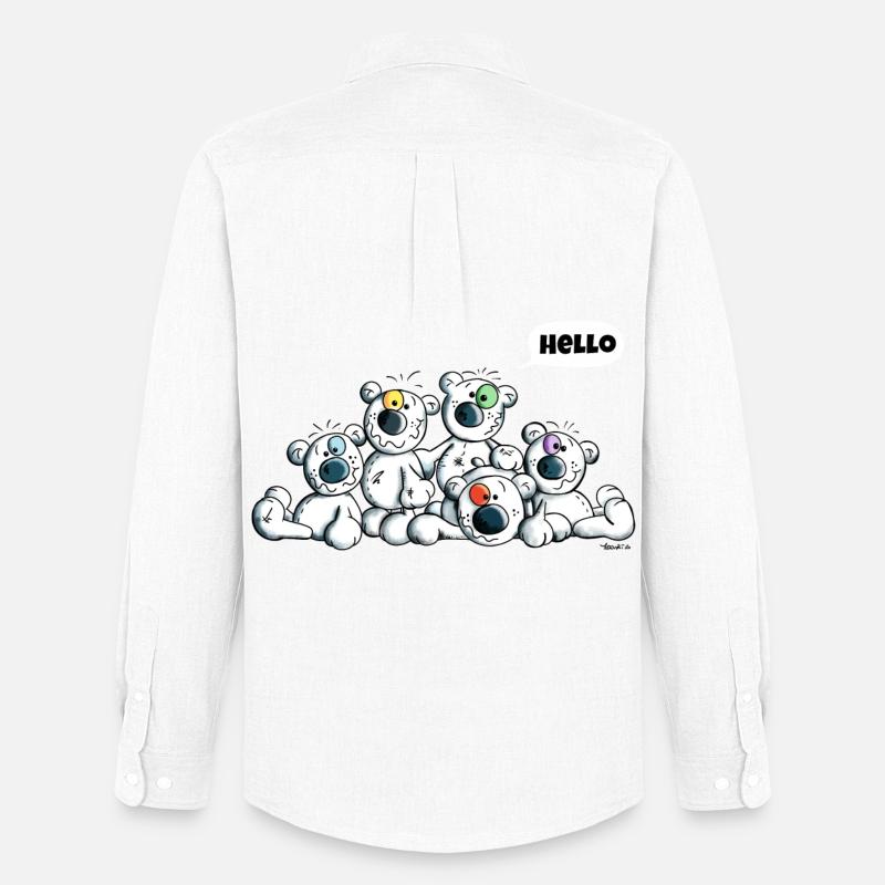 Hello Eisbären - Männer Oxford Hemd von Stanley/Stella - Weiß