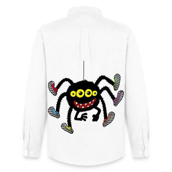 Spider in multicolored shoes - Men's Oxford Shirt by Stanley/Stella - white - Back - AI Model Male 185 dark (185cm)