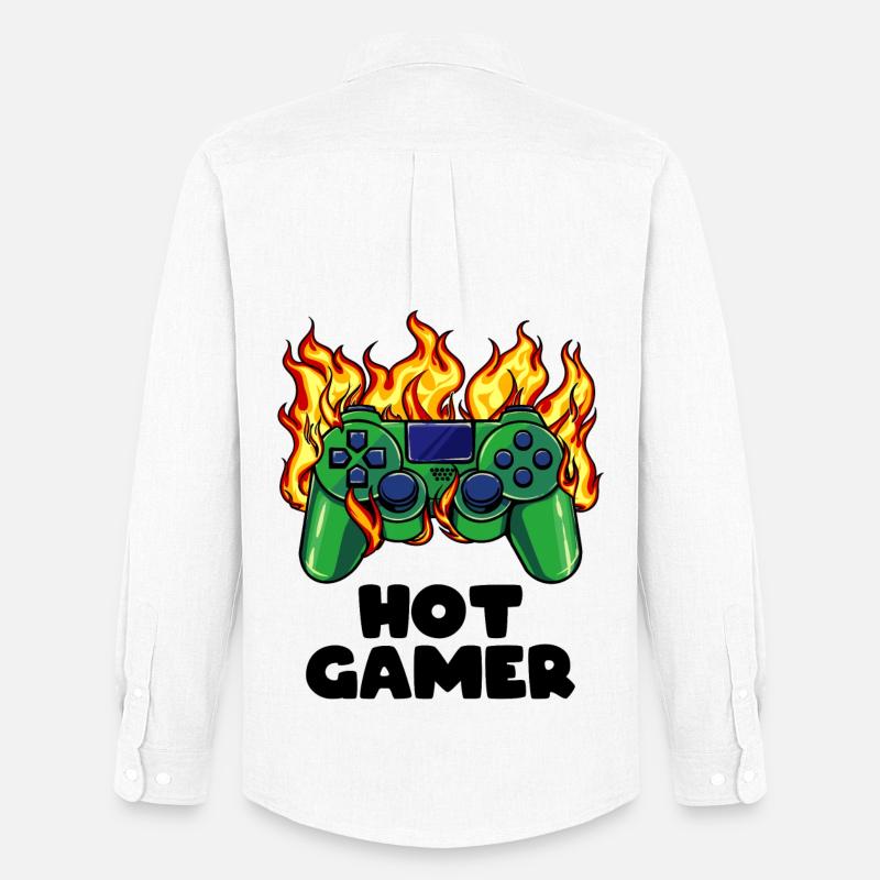 Gamer Zocker Videospieler Games Controller - Männer Oxford Hemd von Stanley/Stella - Weiß