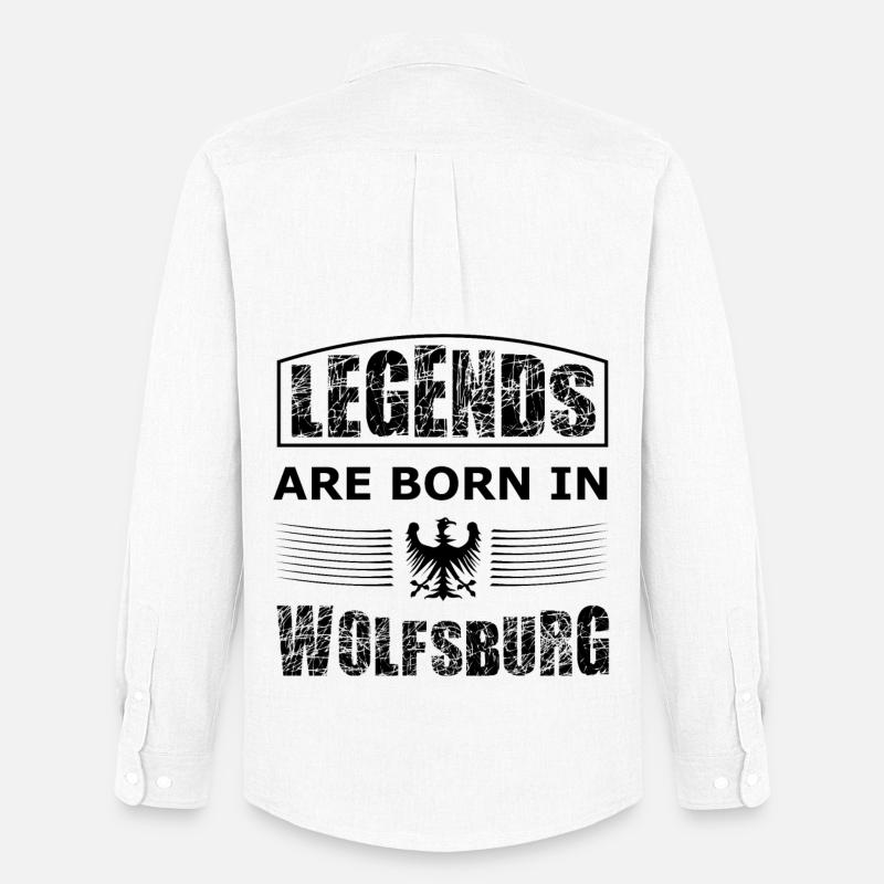 Wolfsburg Legenden - Männer Oxford Hemd von Stanley/Stella - Weiß
