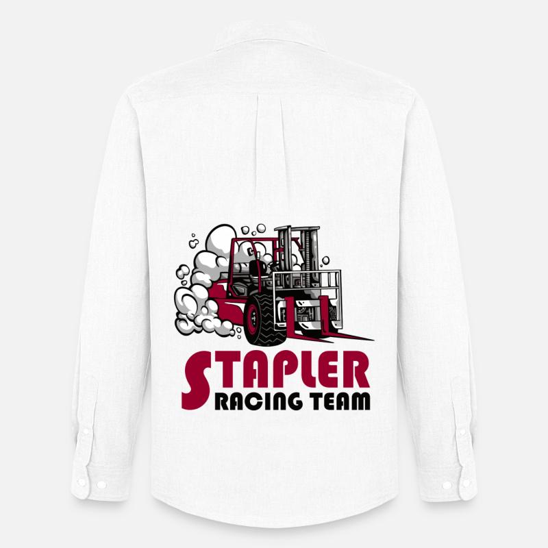 Stapler Racing Team - Männer Oxford Hemd von Stanley/Stella - Weiß