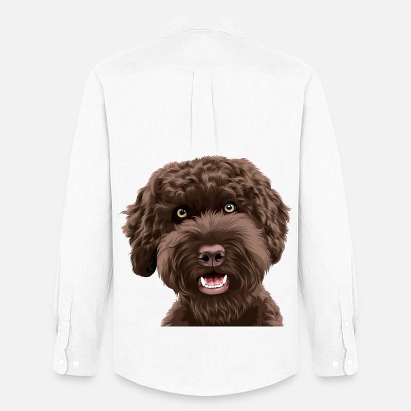 Cane Scarabocchio Labradoodle - Stanley/Stella Camicia Oxford uomo - bianco