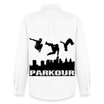 Parkour - Men's Oxford Shirt by Stanley/Stella - white - Back - AI Model Male 185 dark (185cm)