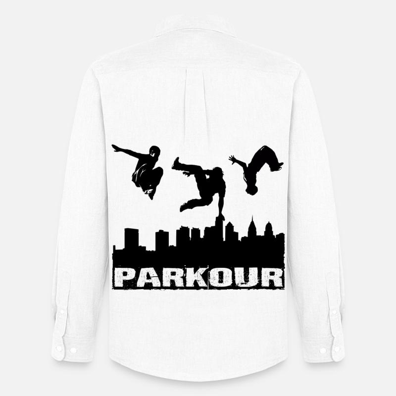 Parkour - Männer Oxford Hemd von Stanley/Stella - Weiß