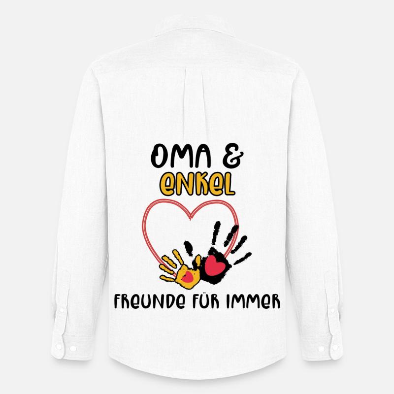 Großmutter Enkel Statement Oma - Männer Oxford Hemd von Stanley/Stella - Weiß