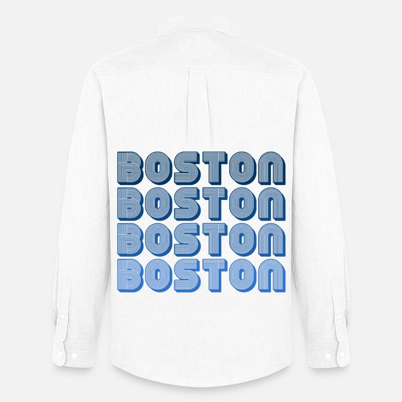 Boston Block Grid Muster - Männer Oxford Hemd von Stanley/Stella - Weiß