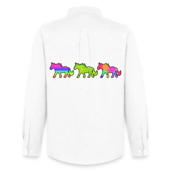 Gallop cheval amoureux chevaux amour chevaux islandais - Chemise Oxford homme Stanley/Stella - blanc - Dos - AI Model Male 185 dark (185cm)