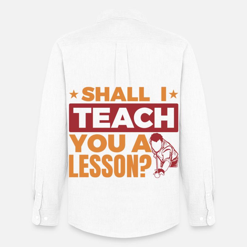 Witziger Billard Spruch - Männer Oxford Hemd von Stanley/Stella - Weiß